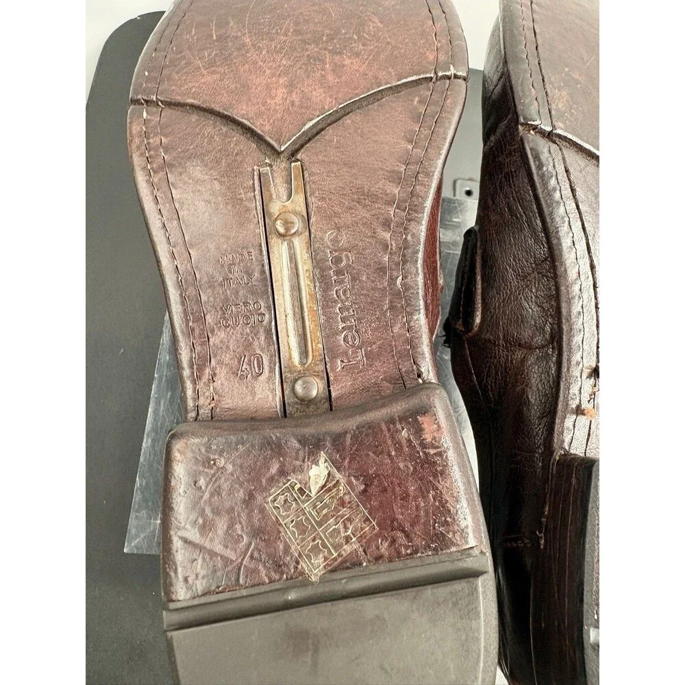 Lemargo Handmade Buffalo Loafer In Brown Cognac Size 40 Made Italy